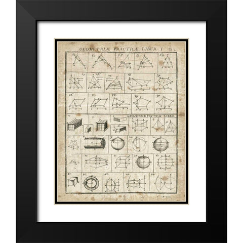 Geometric Chart I Black Modern Wood Framed Art Print with Double Matting by Wild Apple Portfolio