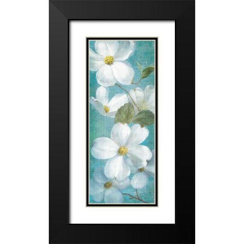 Indiness Blossom Panel Vinage I Black Modern Wood Framed Art Print with Double Matting by Nai, Danhui