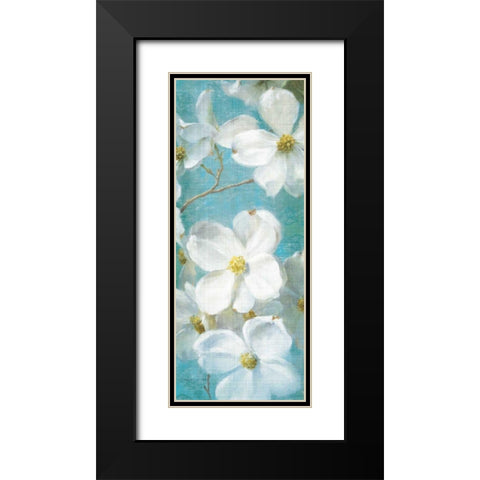 Indiness Blossom Panel Vinage II Black Modern Wood Framed Art Print with Double Matting by Nai, Danhui