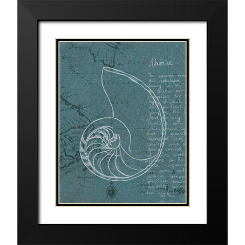 Coastal Blueprint V Dark Black Modern Wood Framed Art Print with Double Matting by Fabiano, Marco