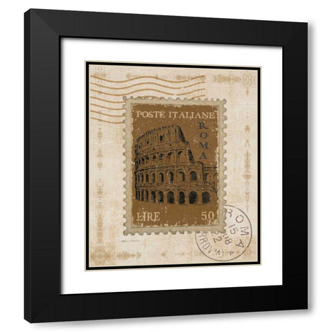 Iconic Stamps III Black Modern Wood Framed Art Print with Double Matting by Fabiano, Marco