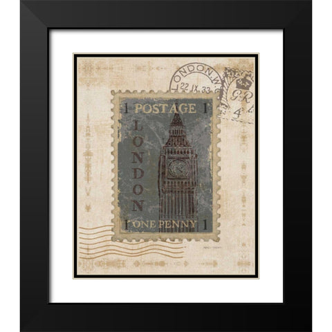 Iconic Stamps IV Black Modern Wood Framed Art Print with Double Matting by Fabiano, Marco