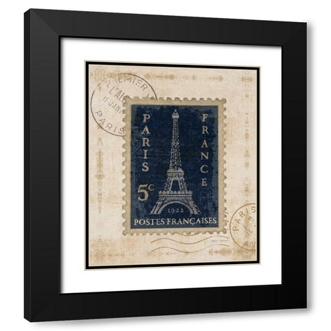 Iconic Stamps I Black Modern Wood Framed Art Print with Double Matting by Fabiano, Marco