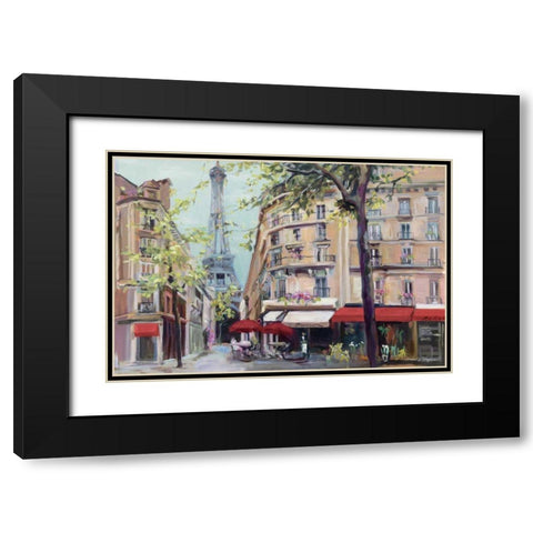 Springtime in Paris Black Modern Wood Framed Art Print with Double Matting by Hageman, Marilyn
