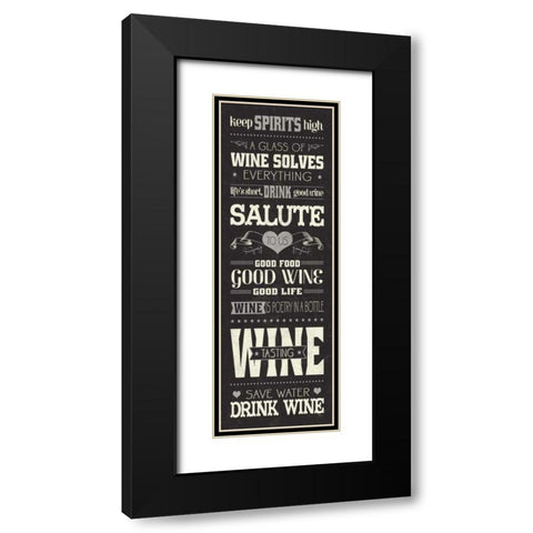 Wine Lovers II Black Modern Wood Framed Art Print with Double Matting by Pela Studio