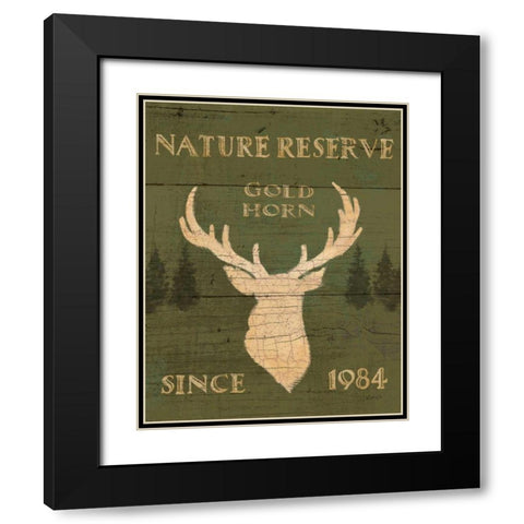 Lodge Signs IX Green Black Modern Wood Framed Art Print with Double Matting by Wiens, James