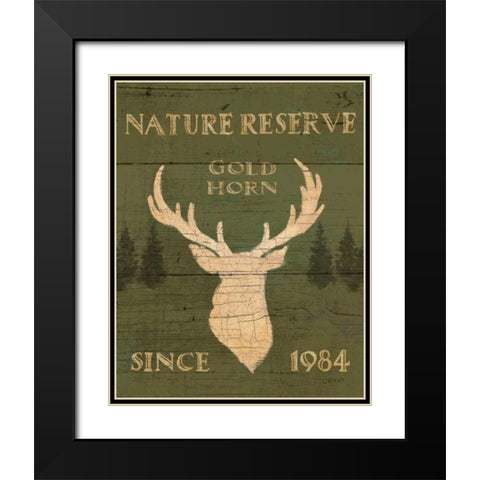 Lodge Signs IX Green Black Modern Wood Framed Art Print with Double Matting by Wiens, James
