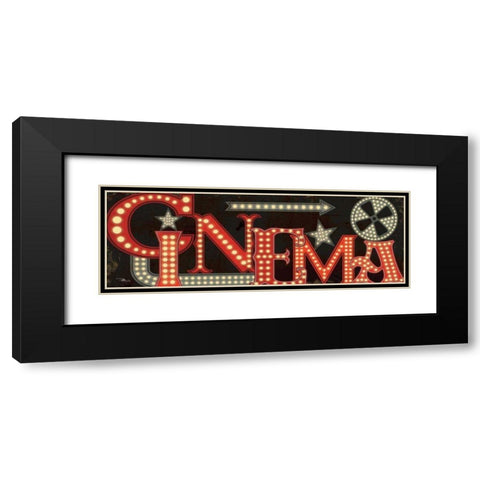 Movie Lights I Black Modern Wood Framed Art Print with Double Matting by Pela Studio
