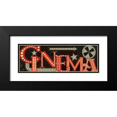 Movie Lights I Black Modern Wood Framed Art Print with Double Matting by Pela Studio