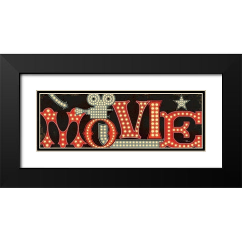 Movie Lights II Black Modern Wood Framed Art Print with Double Matting by Pela Studio