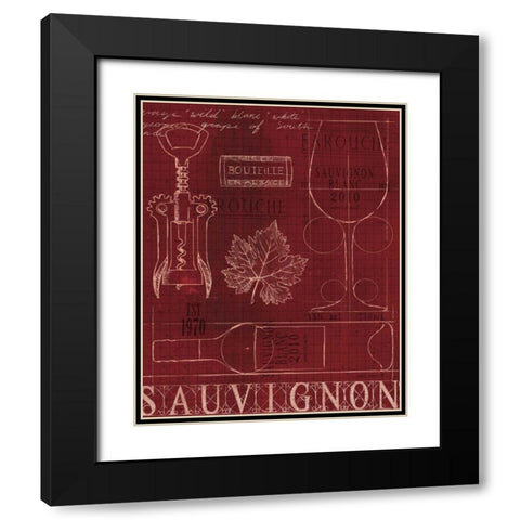 Wine Blueprint IV Black Modern Wood Framed Art Print with Double Matting by Fabiano, Marco