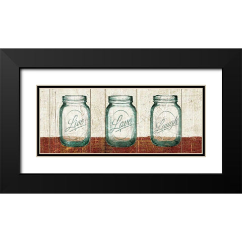 Flea Market Mason Jars Panel II Table Black Modern Wood Framed Art Print with Double Matting by Wild Apple Portfolio