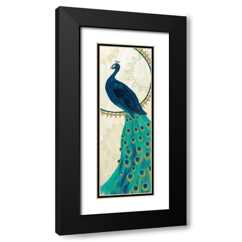 Proud as a Peacock IV Black Modern Wood Framed Art Print with Double Matting by Charron, Veronique