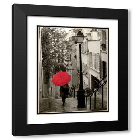 Paris Stroll II Black Modern Wood Framed Art Print with Double Matting by Schlabach, Sue