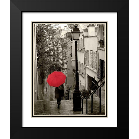 Paris Stroll II Black Modern Wood Framed Art Print with Double Matting by Schlabach, Sue