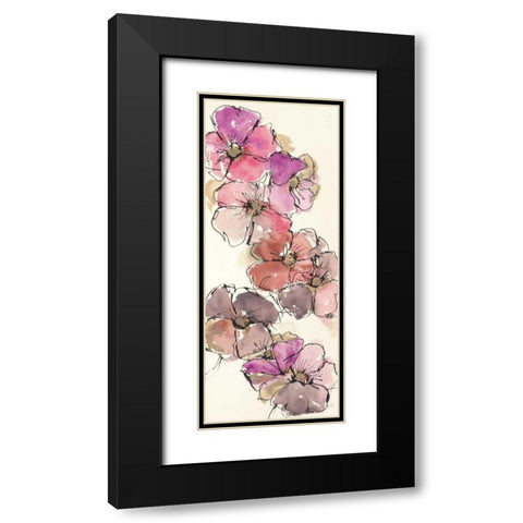 Passion Poppy Panel II Black Modern Wood Framed Art Print with Double Matting by Paschke, Chris
