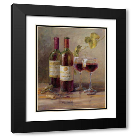 Opening the Wine I Black Modern Wood Framed Art Print with Double Matting by Nai, Danhui