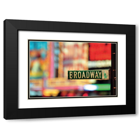 On Broadway Black Modern Wood Framed Art Print with Double Matting by Richard, Ben
