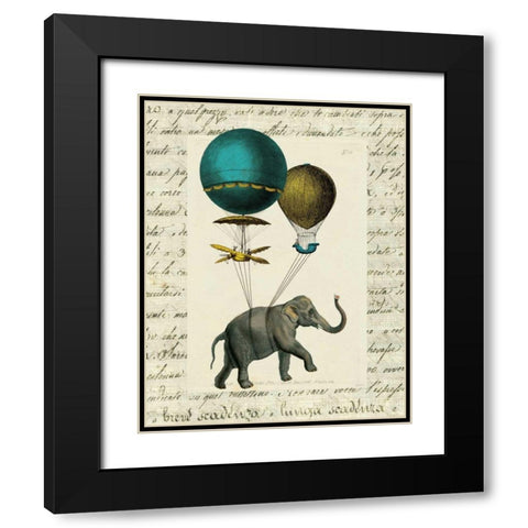 Elephant Ride I v.2 Black Modern Wood Framed Art Print with Double Matting by Schlabach, Sue