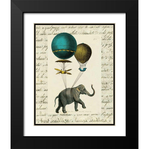 Elephant Ride I v.2 Black Modern Wood Framed Art Print with Double Matting by Schlabach, Sue