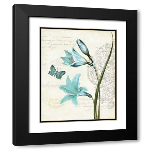 Lila Bleu II Black Modern Wood Framed Art Print with Double Matting by Pertiet, Katie