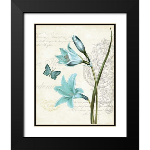 Lila Bleu II Black Modern Wood Framed Art Print with Double Matting by Pertiet, Katie