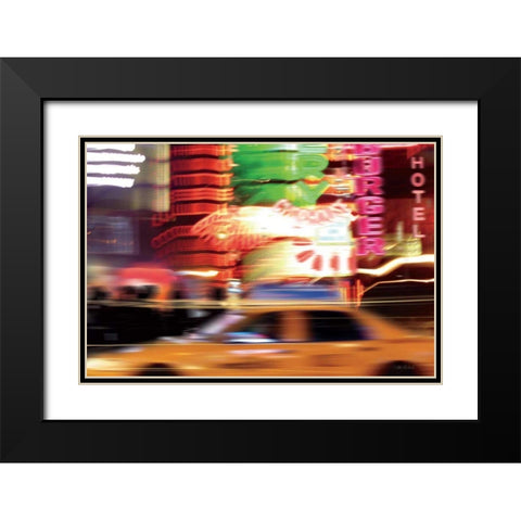 Taxi Black Modern Wood Framed Art Print with Double Matting by Richard, Ben