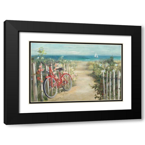 Summer Ride Crop Black Modern Wood Framed Art Print with Double Matting by Nai, Danhui