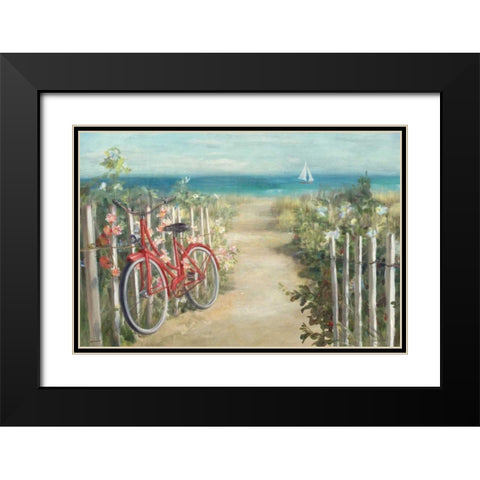 Summer Ride Crop Black Modern Wood Framed Art Print with Double Matting by Nai, Danhui