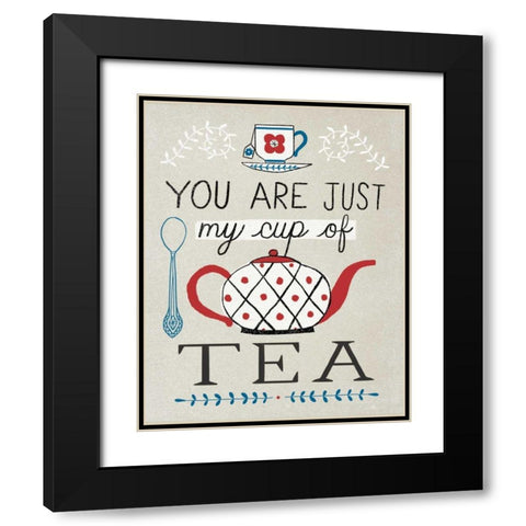 Cup of Tea Black Modern Wood Framed Art Print with Double Matting by Towne, Oliver