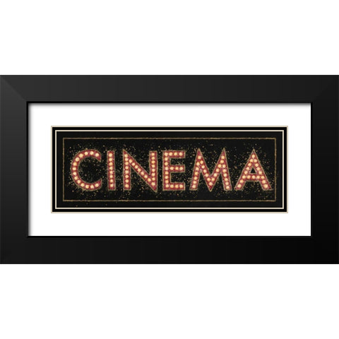 Cinema Marquee Black Modern Wood Framed Art Print with Double Matting by Wiens, James