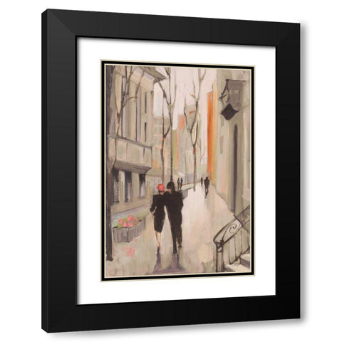 Village Promenade Neutral Black Modern Wood Framed Art Print with Double Matting by Purinton, Julia