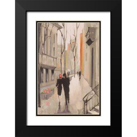 Village Promenade Neutral Black Modern Wood Framed Art Print with Double Matting by Purinton, Julia