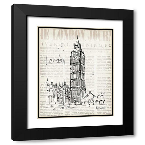 City Sketches II Black Modern Wood Framed Art Print with Double Matting by Tavoletti, Anne
