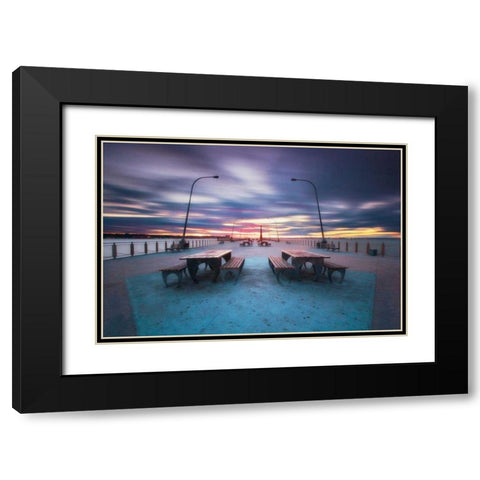 69th Street Pier Black Modern Wood Framed Art Print with Double Matting by Gendreau, Katherine