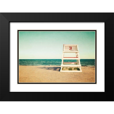 Lifeguard Station Black Modern Wood Framed Art Print with Double Matting by Gendreau, Katherine