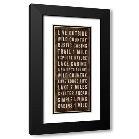Simple Living Panel I Black Modern Wood Framed Art Print with Double Matting by Mullan, Michael