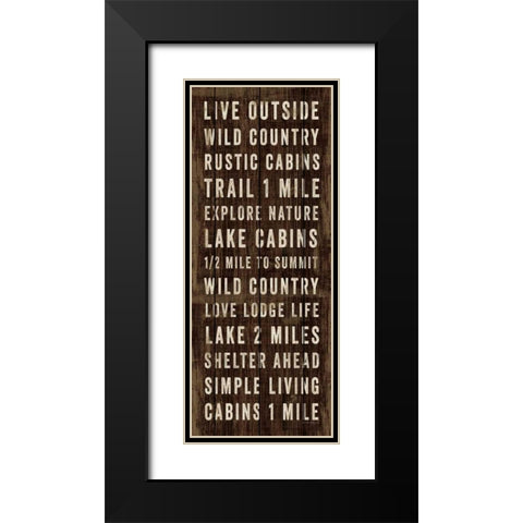 Simple Living Panel I Black Modern Wood Framed Art Print with Double Matting by Mullan, Michael