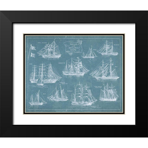 Sailing Ships Black Modern Wood Framed Art Print with Double Matting by Wild Apple Portfolio