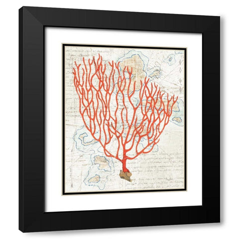 Textured Coral IV Black Modern Wood Framed Art Print with Double Matting by Tillmon, Avery
