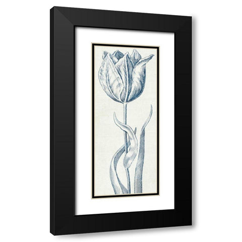 Eden IV  Indigo and White Black Modern Wood Framed Art Print with Double Matting by Wild Apple Portfolio