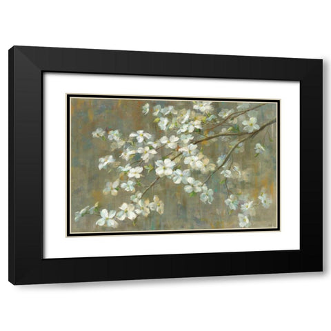 Dogwood in Spring Black Modern Wood Framed Art Print with Double Matting by Nai, Danhui