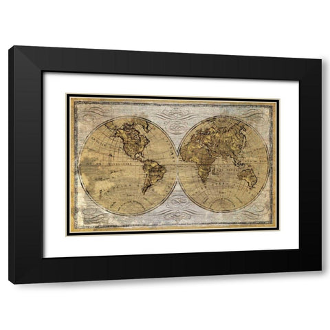 Worldwide I Black Modern Wood Framed Art Print with Double Matting by Wioens, James