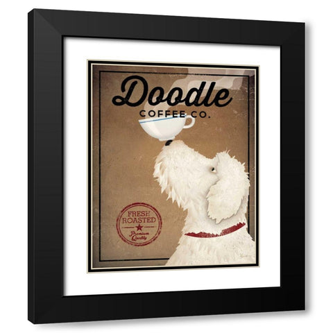 Doodle Coffee Black Modern Wood Framed Art Print with Double Matting by Fowler, Ryan