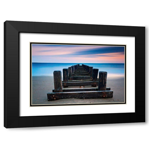 Coney Island Pier Black Modern Wood Framed Art Print with Double Matting by Gendreau, Katherine
