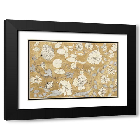 Floral Joy II Black Modern Wood Framed Art Print with Double Matting by Wild Apple Portfolio