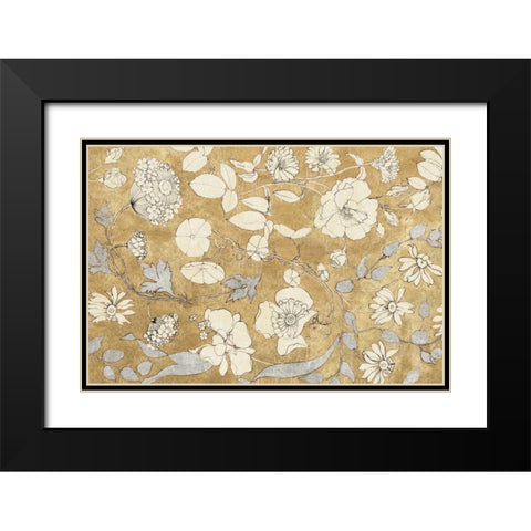 Floral Joy II Black Modern Wood Framed Art Print with Double Matting by Wild Apple Portfolio