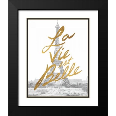 Gilded Paris Black Modern Wood Framed Art Print with Double Matting by Hershey, Moira