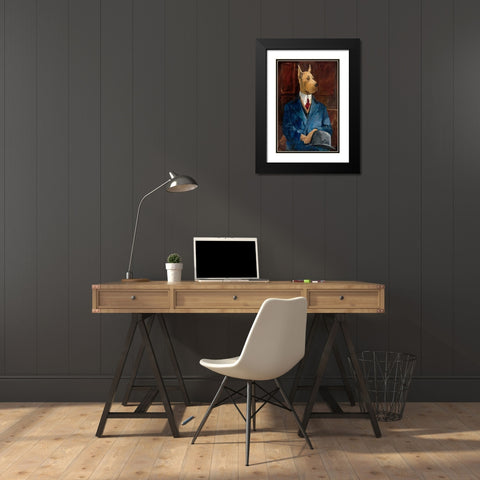 Inspector Dogleash Black Modern Wood Framed Art Print with Double Matting by Tillmon, Avery