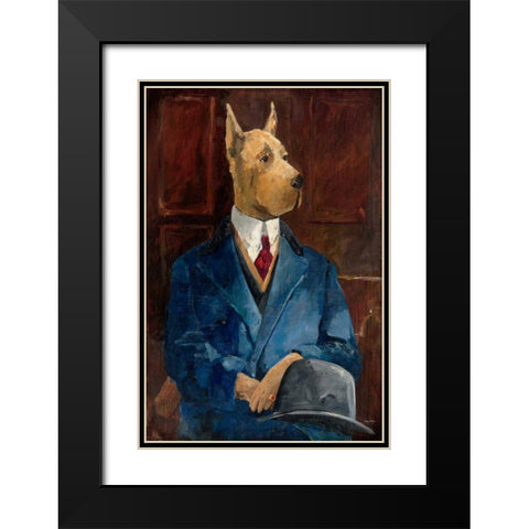 Inspector Dogleash Black Modern Wood Framed Art Print with Double Matting by Tillmon, Avery